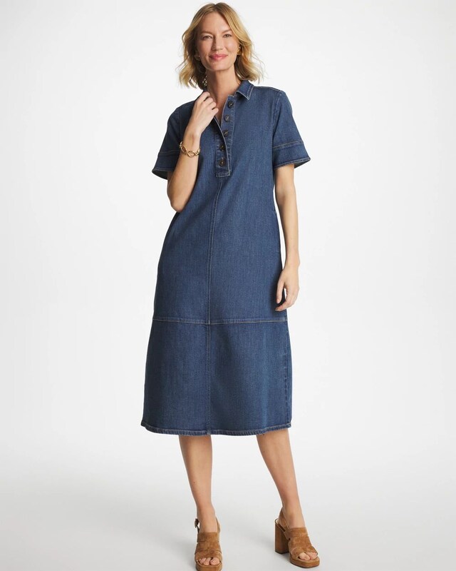 Button Front Denim Dress - image 2